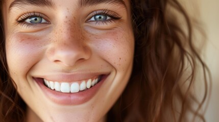 Smiling face, radiating happiness and positivity