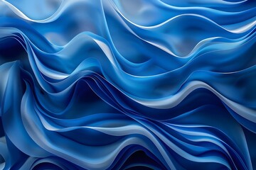 Obraz premium Abstract Blue Waves - 3D Render