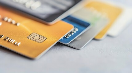 Diverse Payment Options on an ECommerce Platform, A closeup of international credit cards and digital wallets, highlighting the platforms commitment to global accessibility
