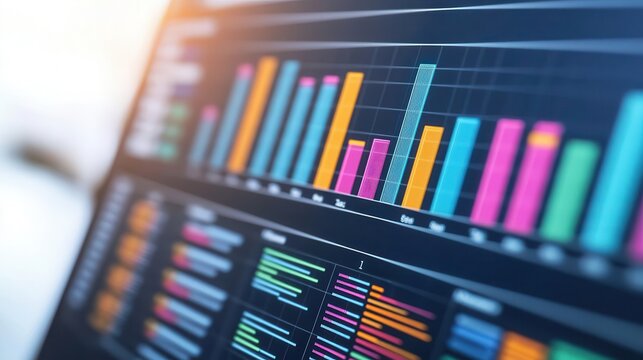 Global ECommerce Sales Analytics Dashboard, A closeup of charts and graphs displaying insightful, datadriven analytics on international sales, perfect for business analysis