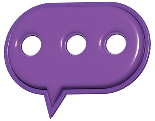 Purple 3D Message Icon