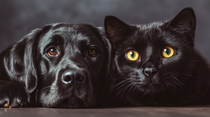 Loyal Companions: Dog and Cat Duo
