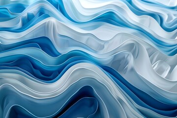 Obraz premium Abstract Blue and White Waves