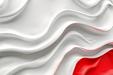 Obraz premium Abstract White and Red Wavy Pattern