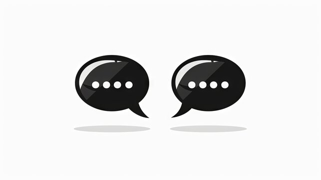Dialogue bubble art black bold line icone simple chat design