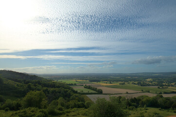 Silver clouds over an English landscape