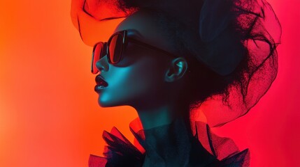 Striking editorial fashion photograph emphasizing confidence dramatic silhouettes and bold textures vibrant and impactful