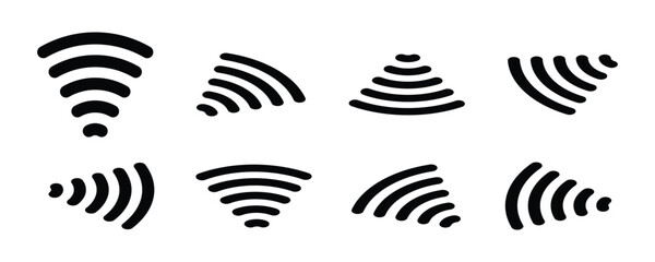 Wifi signal in 3d perspective view icon set