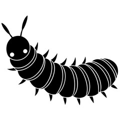 simple vector silhouette of a Caterpillar illustration