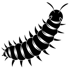 simple vector silhouette of a Caterpillar illustration