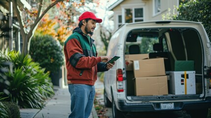 The Delivery Courier with Van