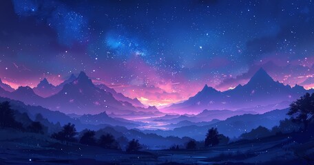 A vast night sky full of stars, with some mountains in the foreground