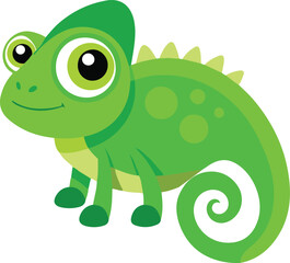 illustration of A Cute Chameleon -Vector art Eps 10