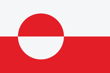 National flag of Greenland. Greenlandic flag. Vector illustration. © Yas