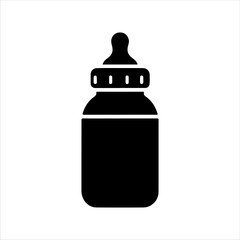 Baby milk bottle silhouette vector illustration design on white background.