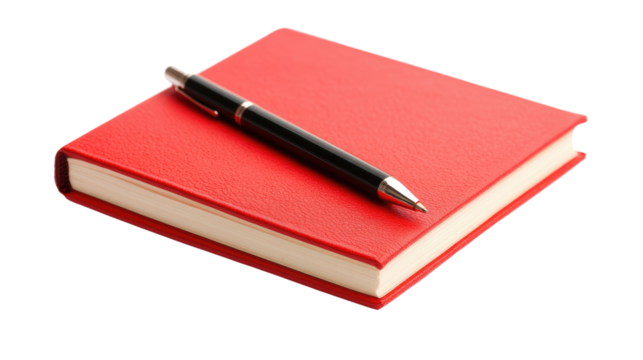 Red notebook transparent background