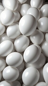 Ultra HD 3D realistic potrait photo of a smooth white balloon party background