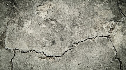 Obraz premium Close-up of textured concrete pavement with small cracks and natural wear patterns