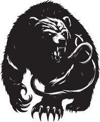 bear mascot silhouette vector art illustration