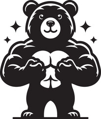 bear mascot silhouette vector art illustration