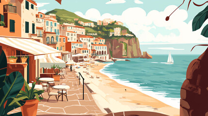 Fototapeta premium Vacation at Italian coast calm day near sea