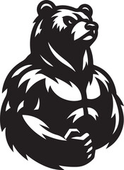 bear mascot silhouette vector art illustration