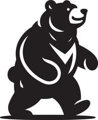 bear mascot silhouette vector art illustration