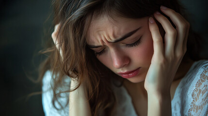 Naklejka premium woman with headache