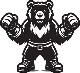 bear mascot silhouette vector art illustration