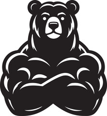 bear mascot silhouette vector art illustration