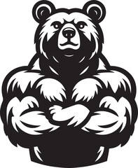 bear mascot silhouette vector art illustration