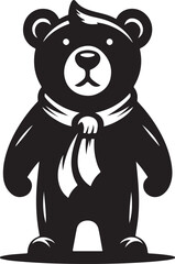 bear mascot silhouette vector art illustration
