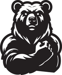 bear mascot silhouette vector art illustration