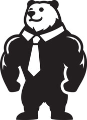 bear mascot silhouette vector art illustration