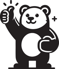 bear mascot silhouette vector art illustration