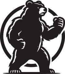 bear mascot silhouette vector art illustration