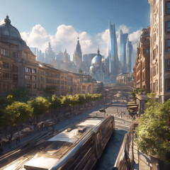 幻想的な風景街並み