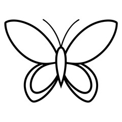 Butterfly minimalist logo line art vector