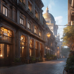 幻想的な風景街並み