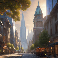 幻想的な風景街並み