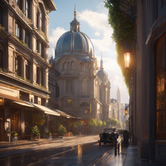 幻想的な風景街並み