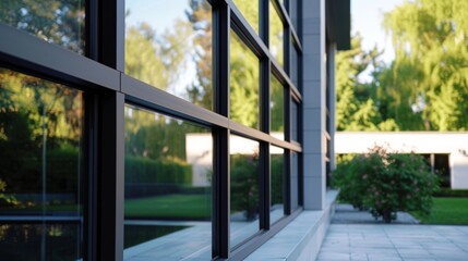 Fototapeta premium A sleek and modern aluminum window profile