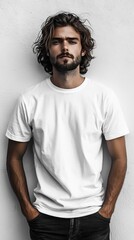 Obraz premium White t-shirt mockup | T-shirt mockup