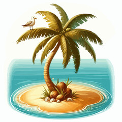 Obraz premium tropical island with coconut tree