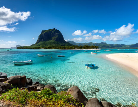  Le Morne Beach, Mauritius- A stunning image of Le Morne Beach at Port Louis in Mauritius, c_1(405)