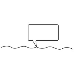 Message  single line art, continuous one line drawing of  Isolated outline vector art 
