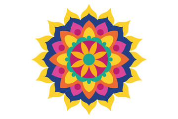 Colorful mandala in hand drawn style