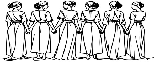 sketch of fashion model - dress design