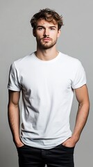 Obraz premium White t-shirt mockup | T-shirt mockup