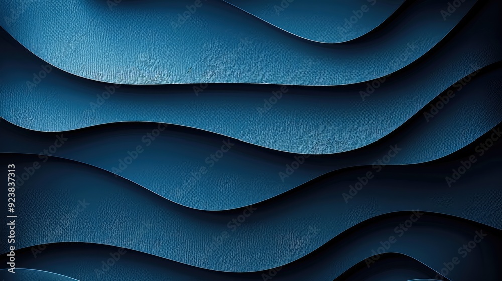 Leinwandbilder chic blue and black background with smooth gradients for design, banner template, white space in the